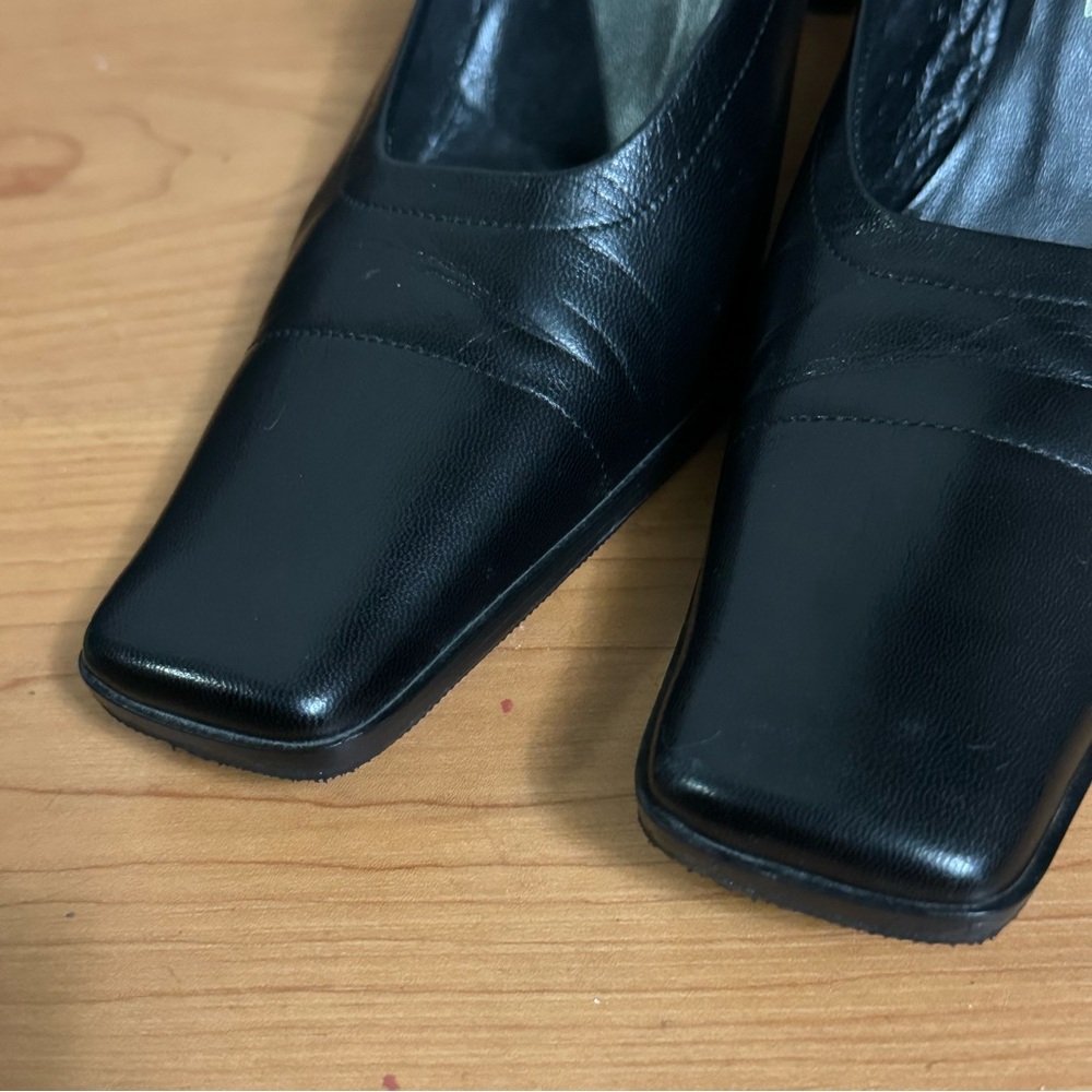 Prada Black Square Toe Heels Vintage Size 35.5 / US 5.5 - Picture 3 of 9